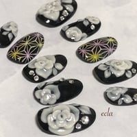 ［079］エンボス薔薇ネイル