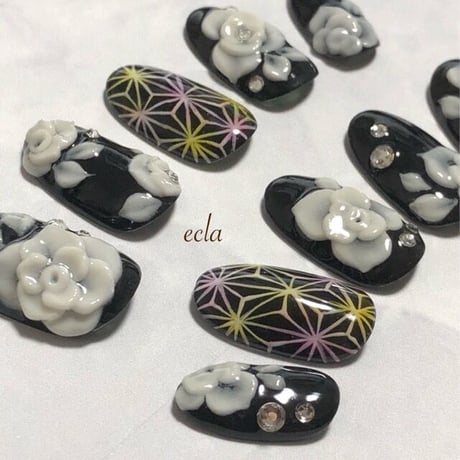 ［079］エンボス薔薇ネイル