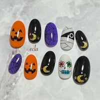 ［093］ハロウィン/Halloween/かぼちゃ/おばけ/三日月/ブラック/ゴールド/ワンカラー