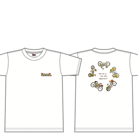 BikePackingイラストTシャツ（カラー：ホワイト）