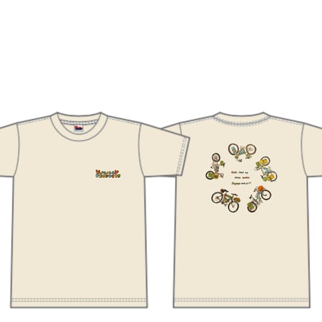 BikePackingイラストTシャツ（カラー：アイボリー）