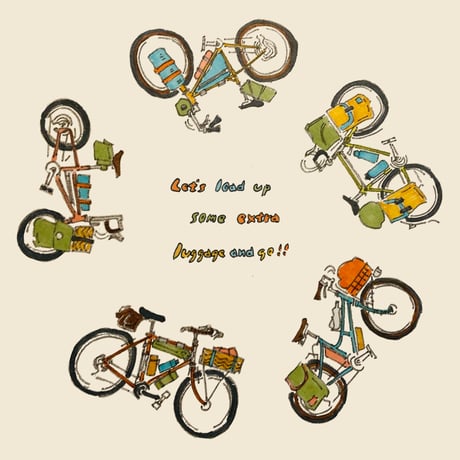BikePackingイラストTシャツ（カラー：アイボリー）