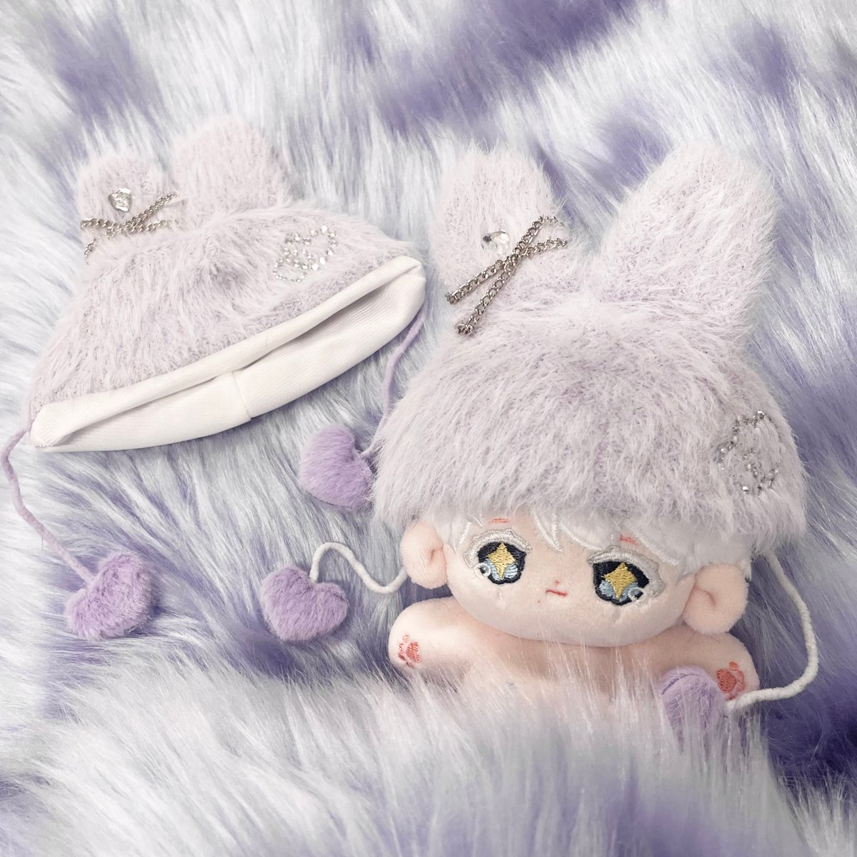 るる様ぬい服ふわふわうさ耳猫耳お座り にじぱぺ いつぬい 10cm 12cm ぬい服 10cm 猫耳 ねこ ネコ ぬいぐるみ服 推し活 パンク