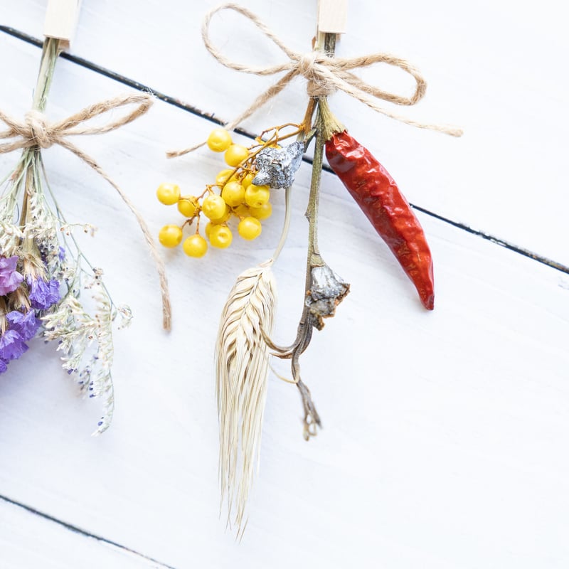 秋色・ハロウィン ドライフラワー ガーランド no.7 | Yu and Naomi 