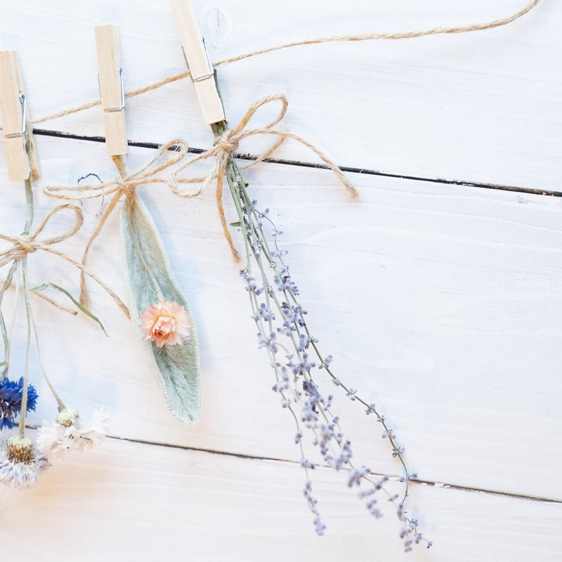 ＊Natural＊ホワイトとブルーの夏のガーランド☆ドライフラワーガーランド Natural＊ホワイトとブルーの夏のガーランド☆ドライフラワー