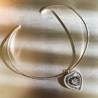 SILVER CHOKER HEART