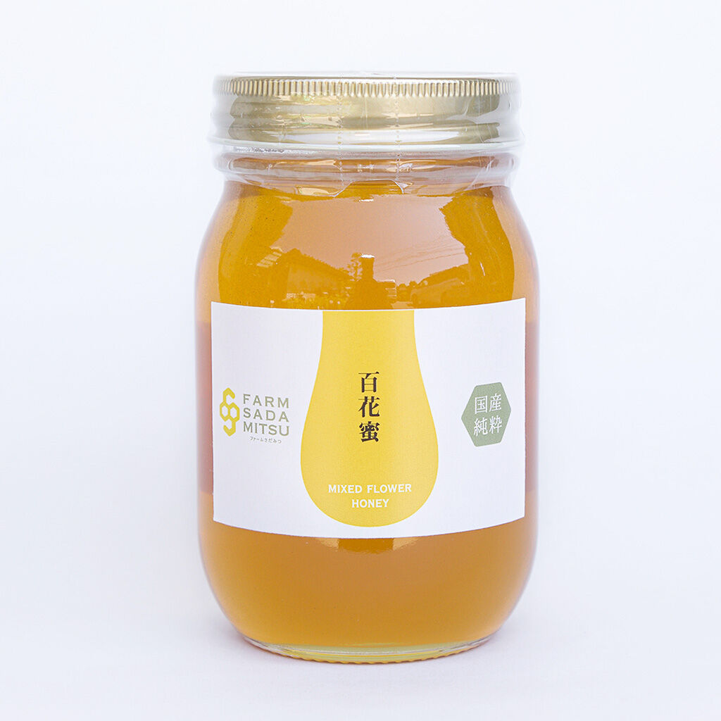 国産百花蜂蜜2400g×2と600g 百花蜜（純国産はちみつ）600g | Farm Sadamitsu