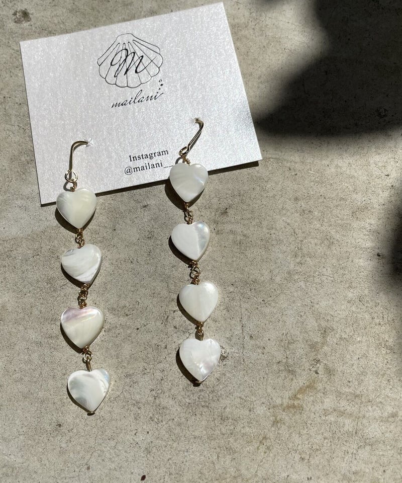 専用！【1点物】モザイクシェル ハート ピアス 14kgf 専用！【1点物】モザイクシェル ハート ピアス 14kgf 14kgf K10