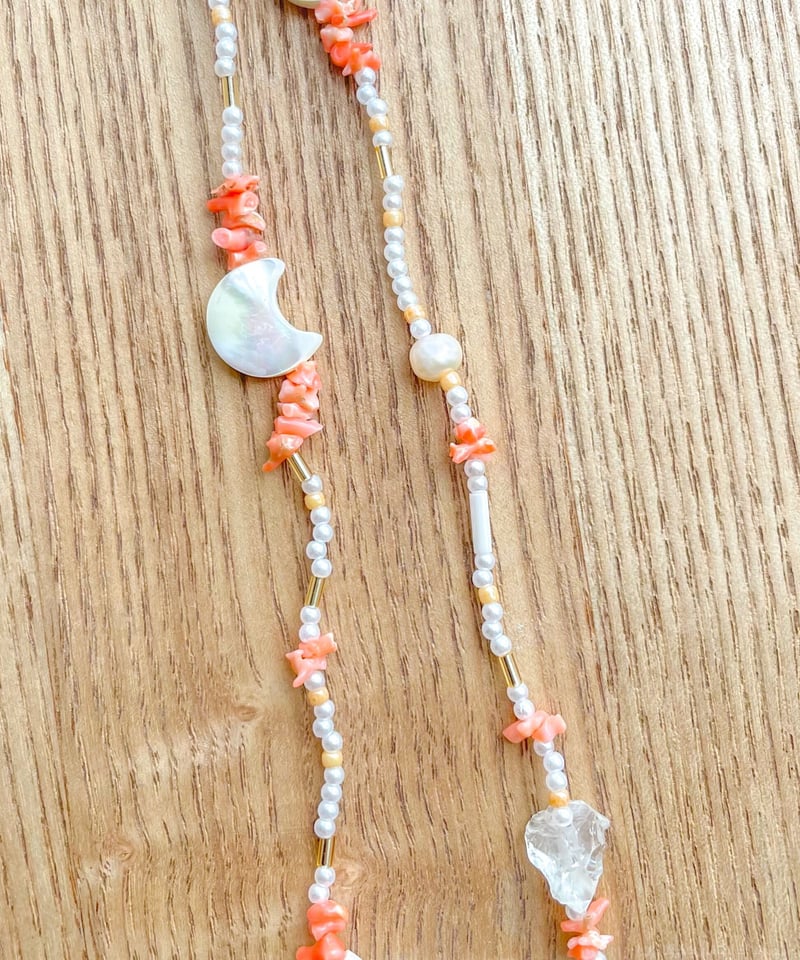 珊瑚×マザーオブパールネックレス | mailani