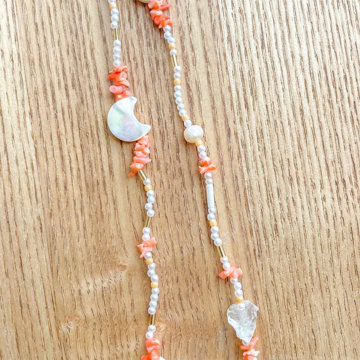 珊瑚×マザーオブパールネックレス | mailani