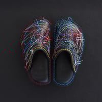 1点もの　こども 本革乱れ縫いスリッパ12-14cm　【意匠登録済】(名入れ不可※)　¥68,000