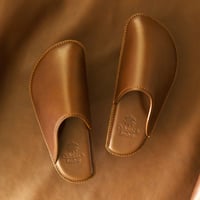 本革スリッパ/　茶　名入れ無料