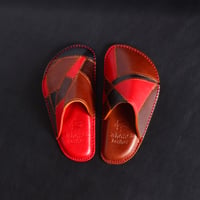 １点物 こども本革パッチワークスリッパ14-16cm【意匠登録済】（名入れ不可）¥74,800