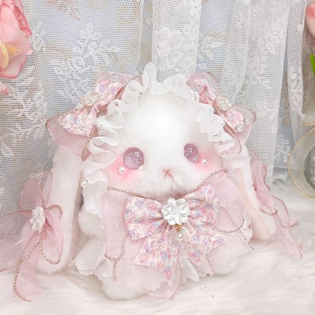 【予約販売：6月下旬～7月下旬 お届け予定】BearStar ロリータファッション 垂れ耳(たれみみ) うさぎ ぬいぐるみ【春の花】