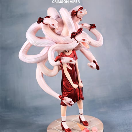 【予約販売：2026年10月～11月 お届け予定】＜送料無料 & 特別価格＞WEARTDOING x よしおか 「メデューサちゃん：赤蛇」  【コレクションフィギュア】