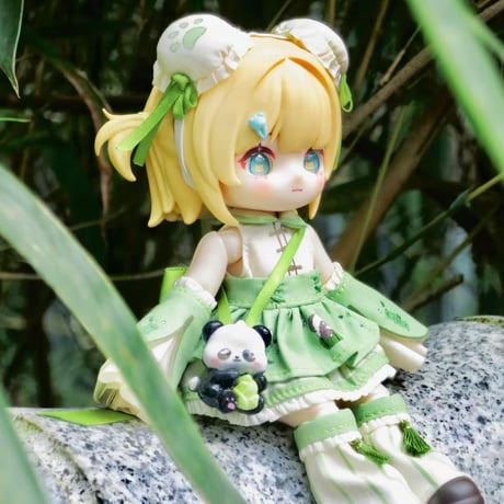 【予約販売｜12月頃 お届け予定】次元界TOY x ドール服キャッチ「竹のパンタ」小型ドール向け ドール用の服 7点セット