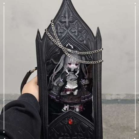 【現品販売】「心の暗面」 特1/6 スケール対応 高級ドールコレクションおでかけバッグ【黒色】