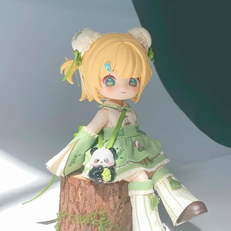 【予約販売｜12月頃 お届け予定】次元界TOY x ドール服キャッチ「竹のパンタ」小型ドール向け ドール用の服 7点セット