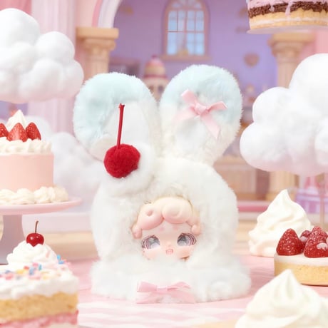 【現品販売】LUCKY DEER NAI 「おやすみ兎：ふわふわ氷」 ぬいぐるみチャーム シリーズ