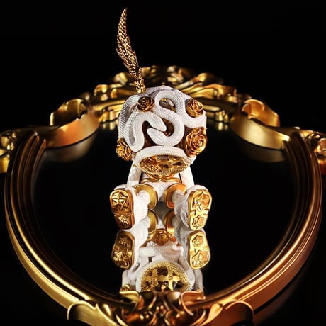 【予約販売：2025年6月中 お届け予定】Good Night Series-Snake & Flowers-Gold 「蛇と花：金」【コレクションフィギュア】
