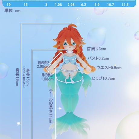 【現品販売】LuckyDoll「マーメイド チュチュ」1/12スケールBJD ブラインドドール シリーズ