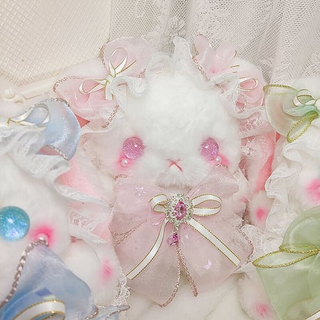 【予約販売：6月下旬～7月下旬  お届け予定】BearStar ロリータファッション 垂れ耳(たれみみ) うさぎ ぬいぐるみ【フェアリーランド】（全4色、お選び可能）