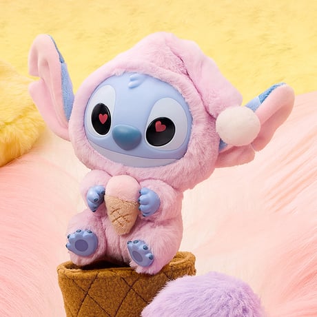 【現品販売】MINISO x  ディズニー 「スティッチ：眠くてもガブリ」  ぬいぐるみチャーム シリーズ