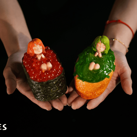 【予約販売：2025年8月中 お届け予定】WeArtDoing Sleeping Beauty-Sushi Fairies-Ikura「寿司精霊：いくらの軍艦巻き」 【コレクションフィギュア】
