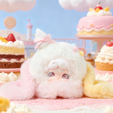 【現品販売】LUCKY DEER NAI 「おやすみ兎：ふわふわ氷」 ぬいぐるみチャーム シリーズ