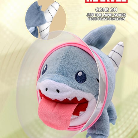 【現品販売】HOT TOYS 「マーベル・ライバルズ：ジェフ・ザ・ ランド・シャーク COSBI」ぬいぐるみキーホルダーシリーズ