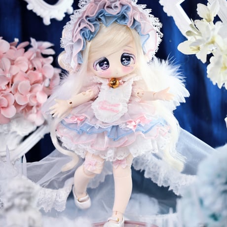 【予約販売：6月～7月頃 お届け予定】「甘絨のショーウィンドウ」ウィッグ着用＆入れ目顔タイプ 3頭身BJDブラインドドールシリーズ
