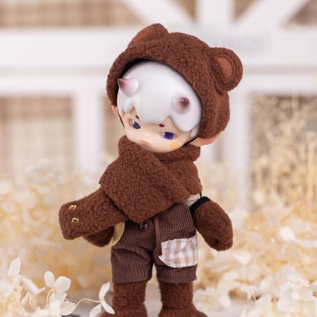 「森の子猫と森の子熊」数量限定 1/12スケール BJDドール用の服 6点セット【東京アイドール71】