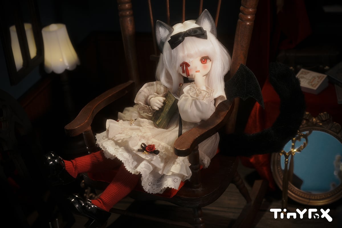 アンティーク♡猫ちゃんコンパニオン♡ドールのお供に♡ 数量限定】CANDY❤BOMB01 ネコ白セット (ソックス:KUMAKOサイズ