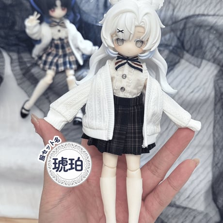 【現品販売】Meki「キキ衣装ルーム：メキ学院チェック」小型ドール向け ドール用の服 4点セット【全5種類・選び可能】