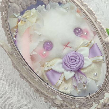 【予約販売：6月下旬～7月下旬 お届け予定】BearStar ロリータファッション 垂れ耳(たれみみ) うさぎ ぬいぐるみ【ローズの露】
