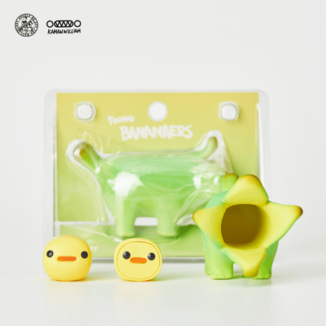 【予約販売：12月中 お届け予定】OFFART X Kamanwillam「ミニバナナ犬：青緑(熱感知変色)」【コレクションフィギュア】
