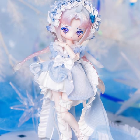 【現品販売】PENNY'S BOX「ペニーズワードローブ：クラゲ｜ブルー・ピンク」小型ドール向け ドール用の服 7点セット（靴含む）【全2種類・選び可能】