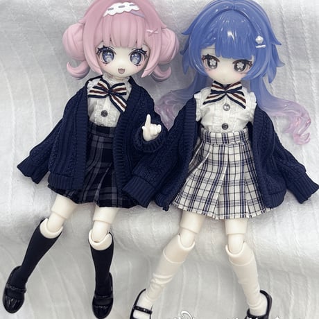 【現品販売】Meki「キキ衣装ルーム：メキ学院チェック」小型ドール向け ドール用の服 4点セット【全5種類・選び可能】