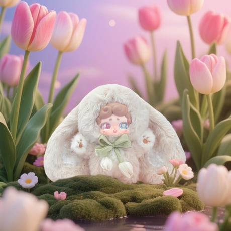 【現品販売】LUCKY DEER NAI 「おやすみ兎：秘密の花園」 ぬいぐるみチャーム シリーズ