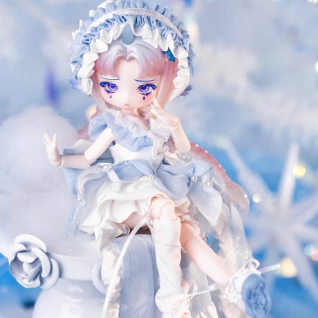【現品販売】PENNY'S BOX「ペニーズワードローブ：クラゲ｜ブルー・ピンク」小型ドール向け ドール用の服 7点セット（靴含む）【全2種類・選び可能】