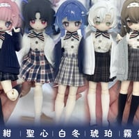 【現品販売】Meki「キキ衣装ルーム：メキ学院チェック」小型ドール向け ドール用の服 4点セット【全5種類・選び可能】