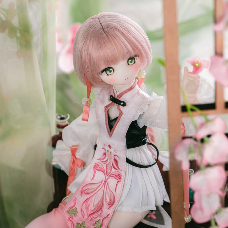 ドールキャリア❤︎ハンドメイド　ももピンク　いちご&小花柄 予約販売：2024年8月以降 発送予定】<期間限定特別価格>TinyFox MACOCO