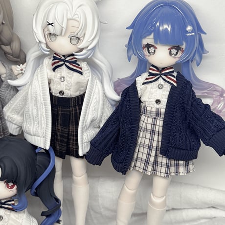 【現品販売】Meki「キキ衣装ルーム：メキ学院チェック」小型ドール向け ドール用の服 4点セット【全5種類・選び可能】