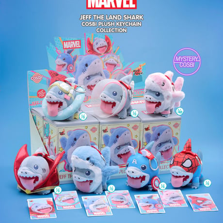 【現品販売】HOT TOYS 「マーベル・ライバルズ：ジェフ・ザ・ ランド・シャーク COSBI」ぬいぐるみキーホルダーシリーズ