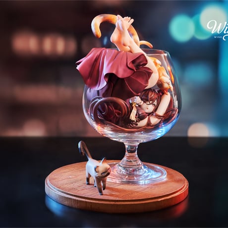 【予約販売：2027年2月～3月 お届け予定】＜送料無料 & 特別価格＞ WeArtDoing  「杯中猫女：緋夜」【コレクションフィギュア】