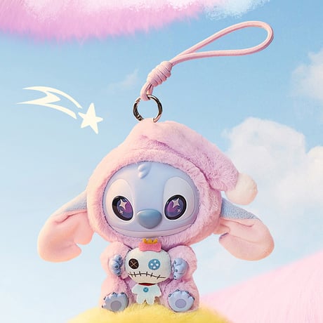 【現品販売】MINISO x  ディズニー 「スティッチ：眠くてもガブリ」  ぬいぐるみチャーム シリーズ
