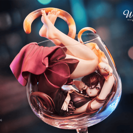 【予約販売：2027年2月～3月 お届け予定】＜送料無料 & 特別価格＞ WeArtDoing  「杯中猫女：緋夜」【コレクションフィギュア】