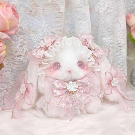 【予約販売：6月下旬～7月下旬 お届け予定】BearStar ロリータファッション 垂れ耳(たれみみ) うさぎ ぬいぐるみ【春の花】