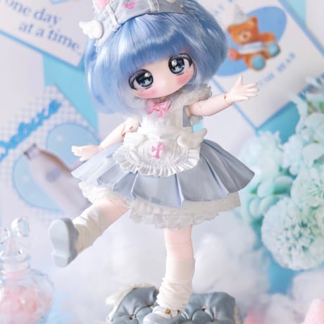 【予約販売：6月～7月頃 お届け予定】「甘絨のショーウィンドウ」ウィッグ着用＆入れ目顔タイプ 3頭身BJDブラインドドールシリーズ