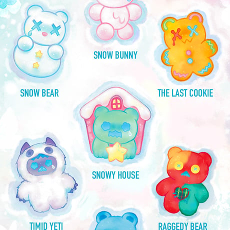 【現品販売】FINDING UNICORN x Shinwoo 「The Cold Hug: 冬の温もり」 ぬいぐるみキーホルダーシリーズ